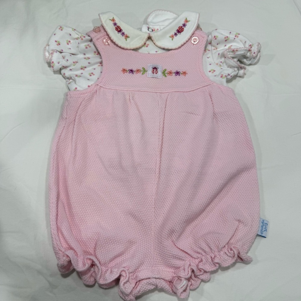 Y2K First Moments Floral & Lady Bug Baby Outfit Size 6-9 months
